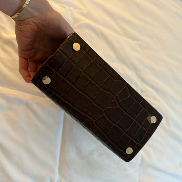 Aspinal of London Mini Madison Crocodile-Embossed Leather Handbag - Picture 3 of 5